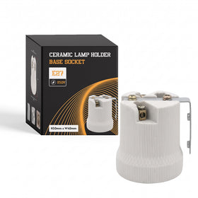 Portalámparas cerámico de alta temperatura, rosca Edison, blanco, E27, 60 W, 4112