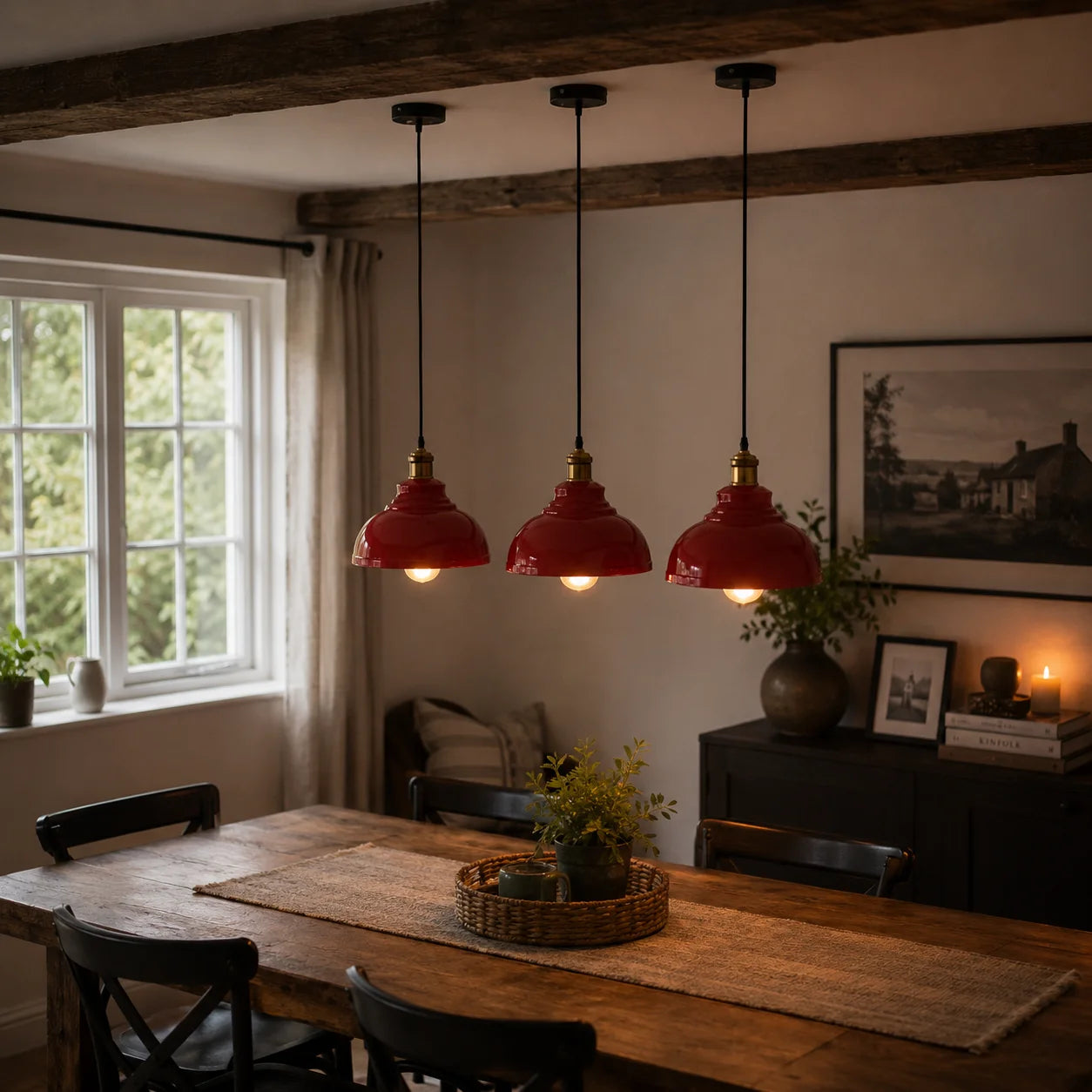 Vintage Farmhouse Hanging Lamp Dimmable