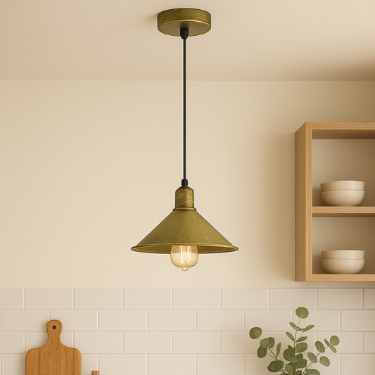 Lámpara colgante industrial retro con bombilla de 60 W ~5955