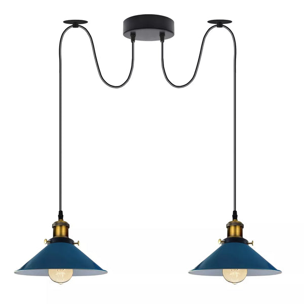 2 Way Industrial Celling Hanging Lamp Pendant Light~3508 – Blue / Yes
