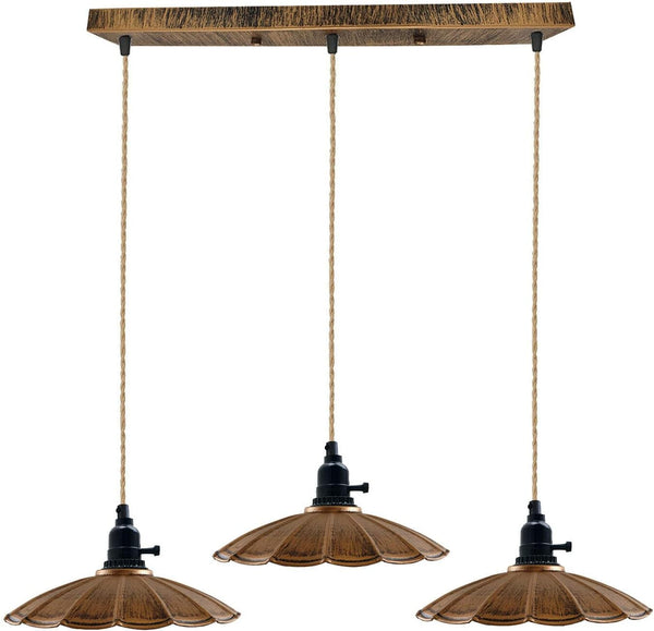 3 Way Ceiling Pendant Light Retro E27 ~5779 – No