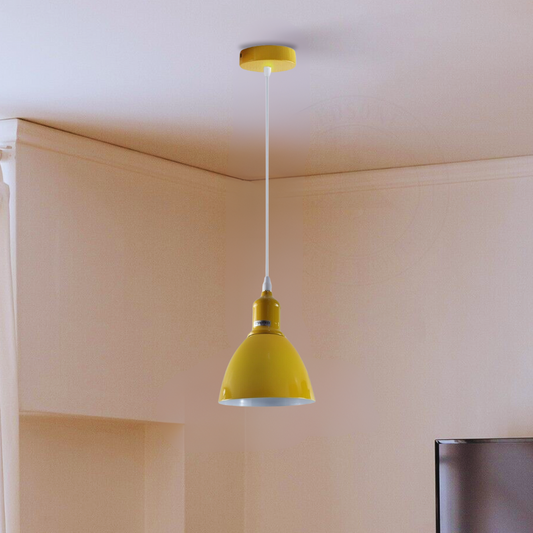Industrial Vintage Retro adjustable Ceiling Yellow Pendant Light with E27 Uk Holder~4027