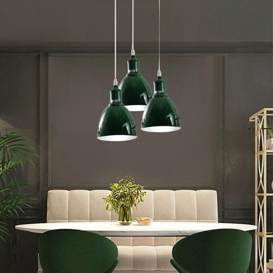 Industrial Modern Retro 3-way cluster Green Ceiling Pendant Light with E27 Base~3908