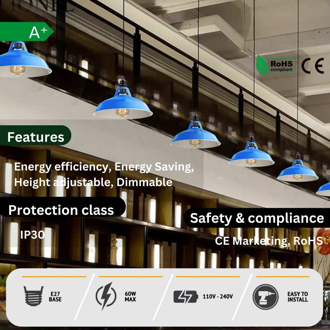 Commercial pendant light specific features details