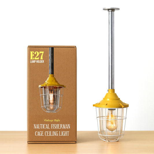 3/4 Entry Lantern Caged Steampunk Pipe Conduit Pendant Light Kit ~6102