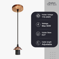 Copper E27 PVC Ceiling Rose Pendant Light~3135