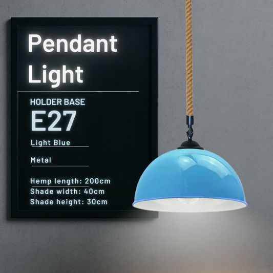 Lámpara colgante de cúpula de metal industrial vintage ~5043