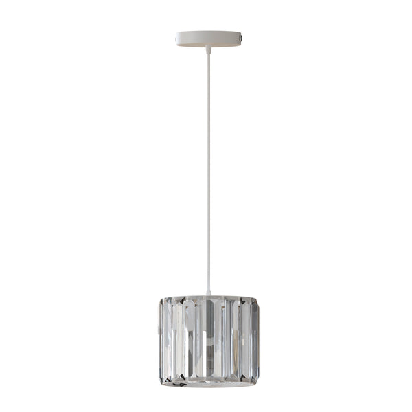 Modern Crystal Pendant Light Shade Chandelier E27 Ceiling Hanging Lamp Fixture ~6441 – White / No