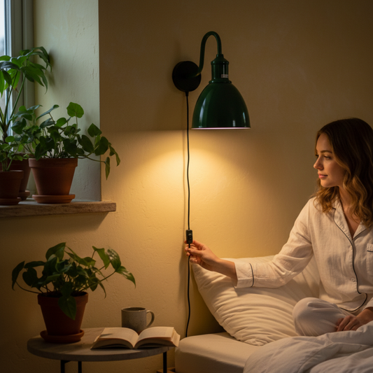 2m Plug In Wall Light With Dimmer ~6415