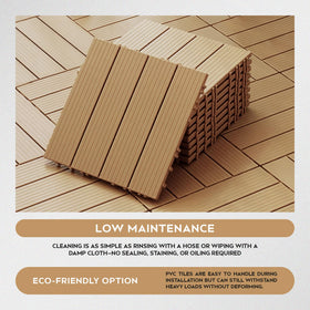 Composite Decking Tiles Tool-Free Waterproof Outdoor Flooring~6362
