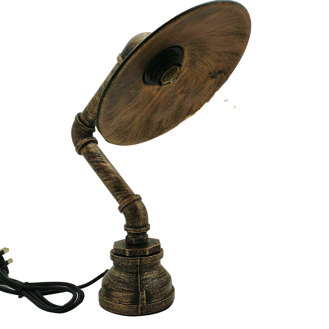 Steel pipe table lamp for home office