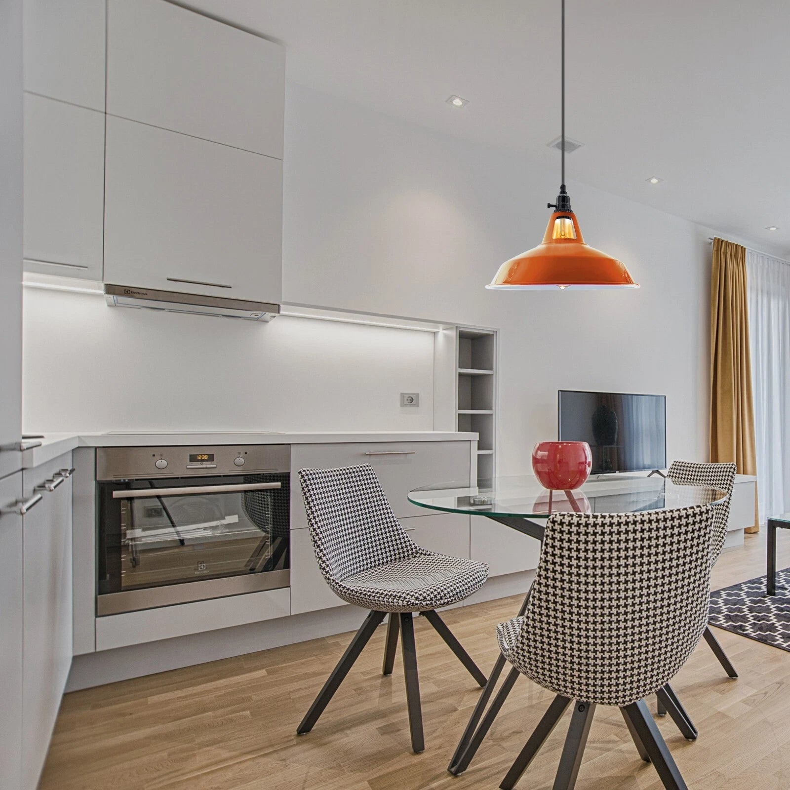 Pendant Lights Switch With Rotary ON/ Off Switch - Orange in Dining Room 