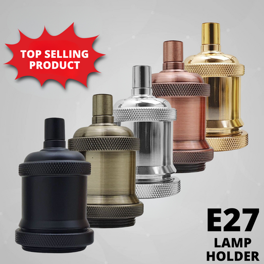 Vintage E27 Metal Lamp Holder for Antique Edison Filament Bulbs - Retro Lighting Fixture~2247