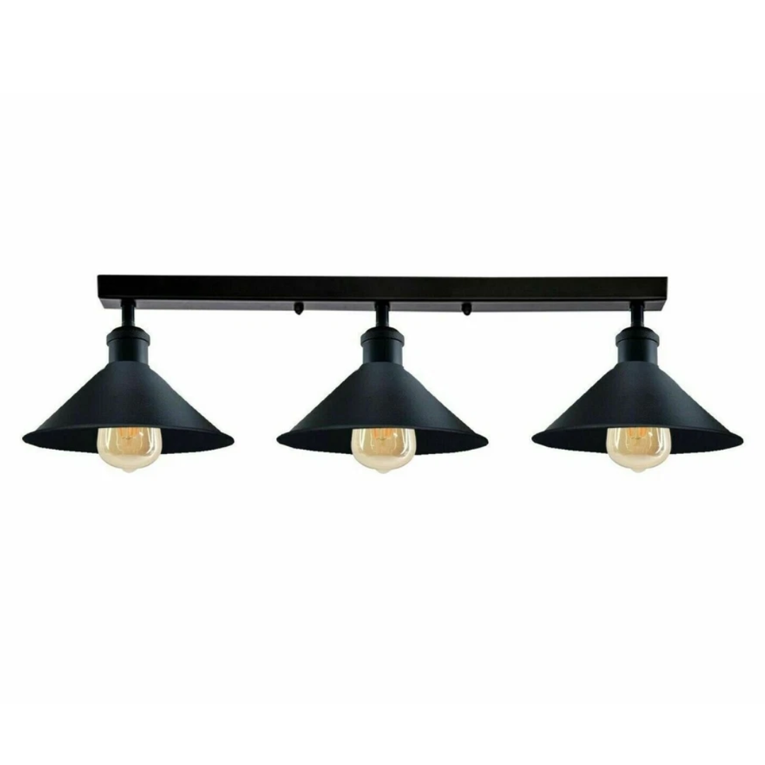 3 bulb ceiling light fixture Black
