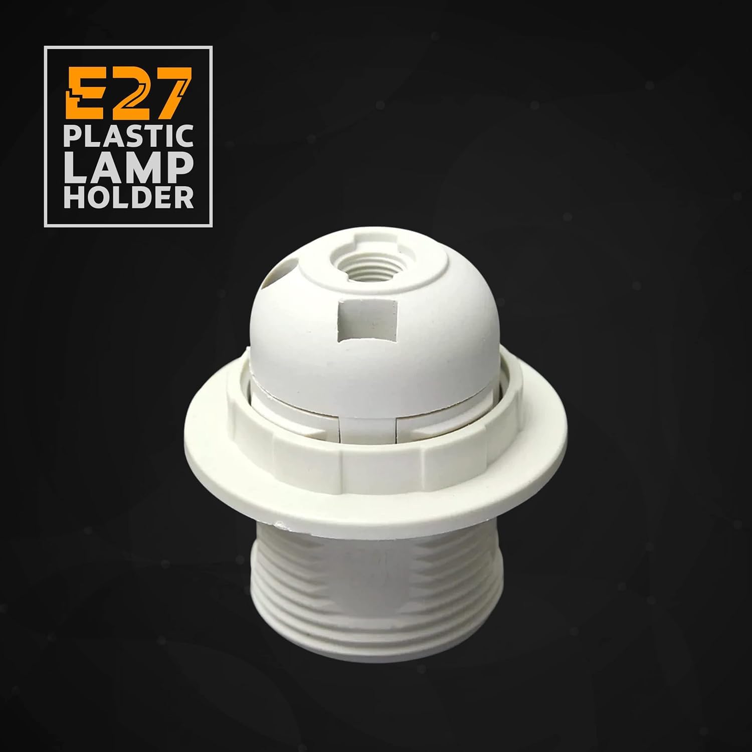 White plastic lamp holder with E27