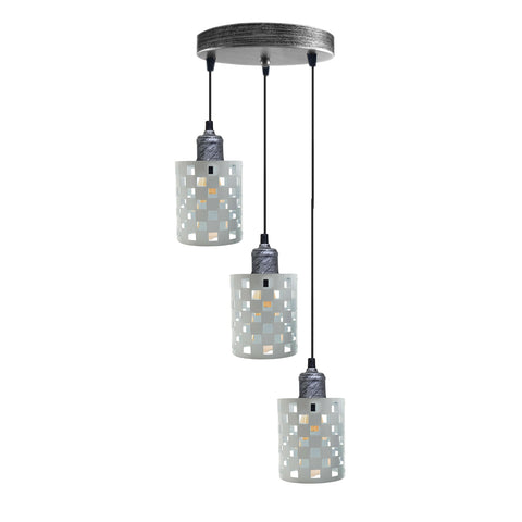 Industrial Vintage Retro light 3 way cage pendant Round ceiling e27 base~3942