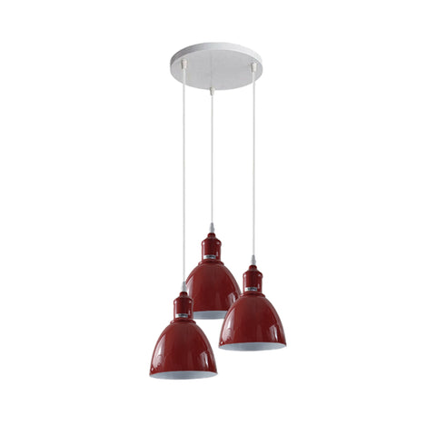 Red 3- Light Ceiling Pendant Shade Classic ~3904