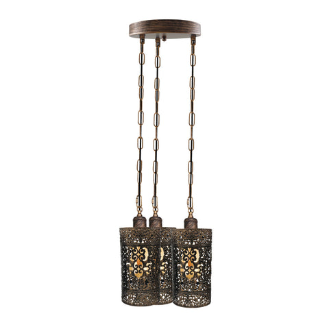 Pendant Light 3 Way Ceiling Barrel Cage Lighting Fixture ~3933