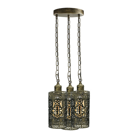 Pendant Light 3 Way Ceiling Barrel Cage Lighting Fixture ~3933