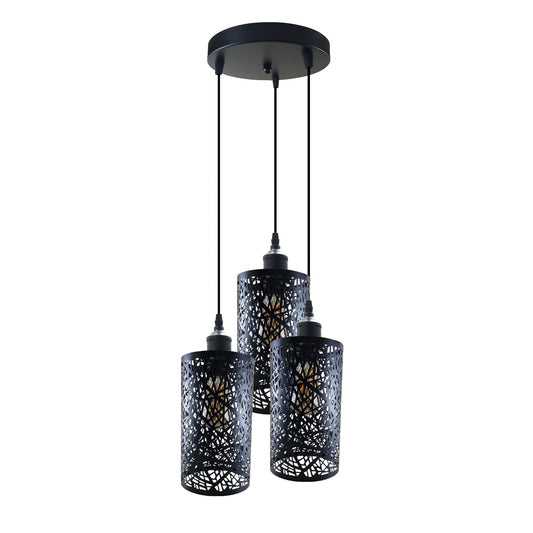 Brass Three Pendant Light Fixture~3987