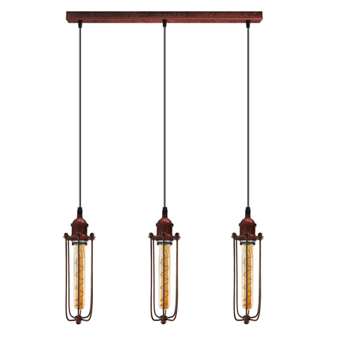 Cluster Long Tube Cage Pendant Light Fixture~5144