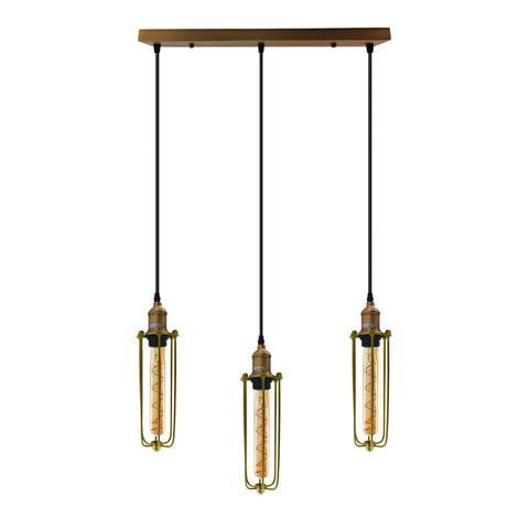 Cluster Long Tube Cage Pendant Light Fixture~5144