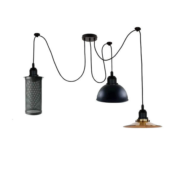Vintage Retro Ceiling Spider Hanging Lights 2M ~1166 – 3 Outlet Type 3 / With Bulbs