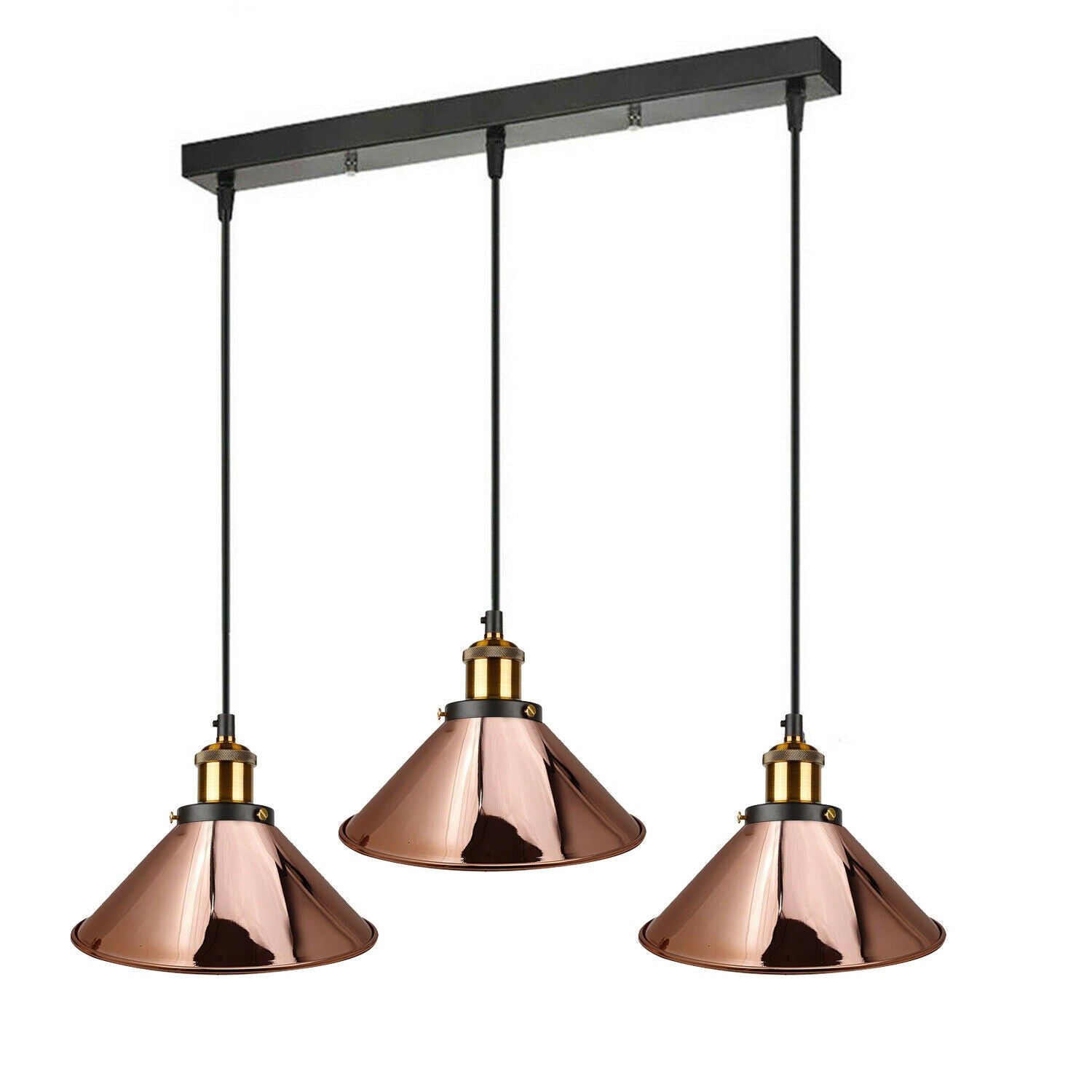 Lámpara De Araña Industrial, Lámpara Colgante De Metal De 3 Luces Lampara De Techo Vintage Lampara Colgante De Altura Ajustable Sin Bombilla 97035914