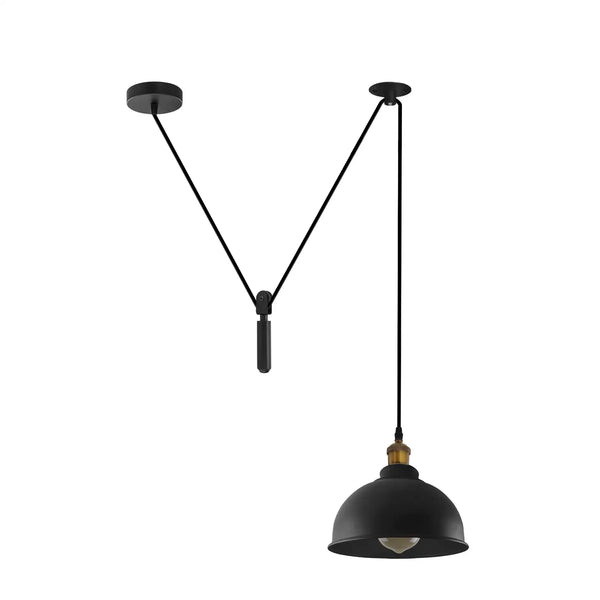 Retro Loft Verstelbare Antieke Metalen Plafondlamp ~1133 – Ja / Volledig zwart