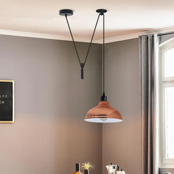 1-Way Spider Pendant Light | Industrial Curvy Hanging Lamp ~6234 – Rose Gold