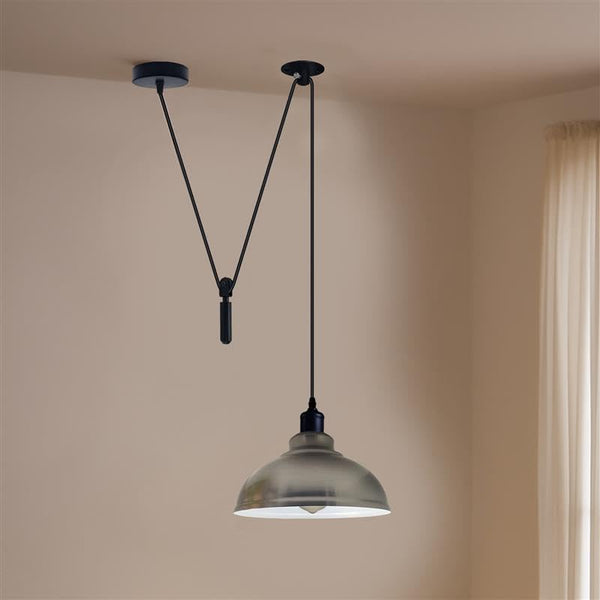 1-Way Spider Pendant Light | Industrial Curvy Hanging Lamp ~6234 – Chrome