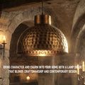 26cm Hammered Bronze Pendant Light Shade | Easy Fit Metal Dome ~6621