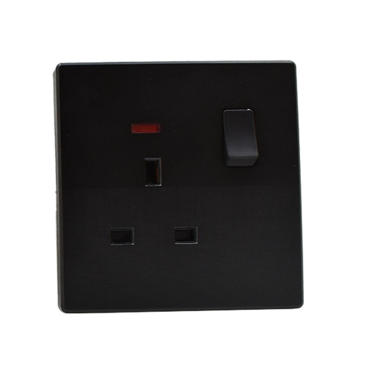 black wall socket single plug socket UK power outlet 13 amp electric plug electric charger port black electric socket