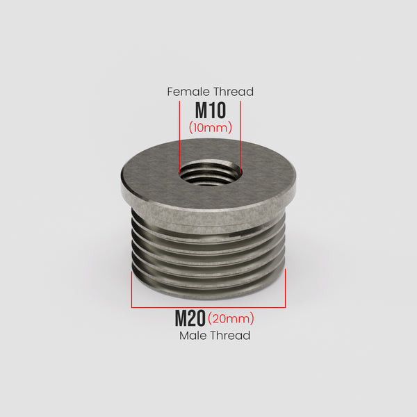 M20 metrische mannelijke naar M10 vrouwelijke draadbus reductiebuisconnector - 5561 – Satijnnikkel