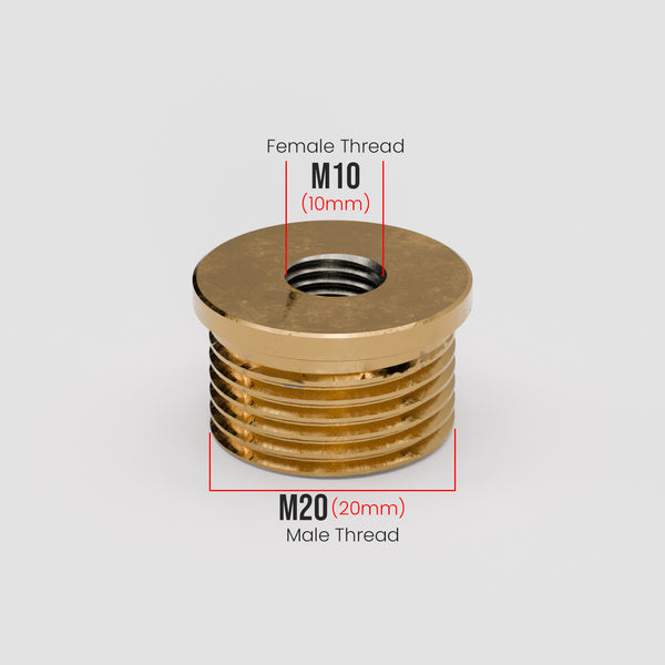 M20 metrische mannelijke naar M10 vrouwelijke draadbus reductiebuisconnector - 5561 – Frans goud