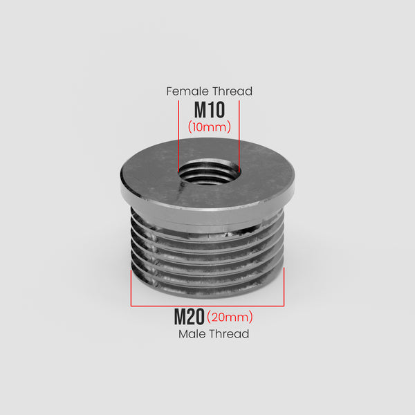 M20 metrische mannelijke naar M10 vrouwelijke draadbus reductiebuisconnector - 5561 – Chroom