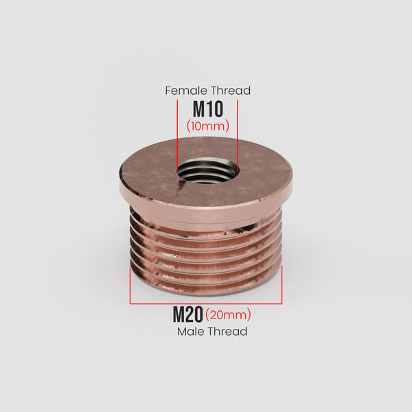 M20 metrische mannelijke naar M10 vrouwelijke draadbus reductiebuisconnector - 5561 – Roségoud