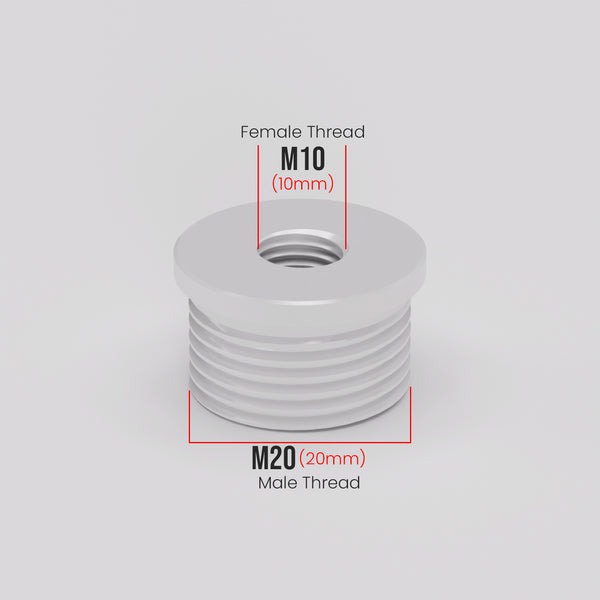 M20 metrische mannelijke naar M10 vrouwelijke draadbus reductiebuisconnector - 5561 – Wit