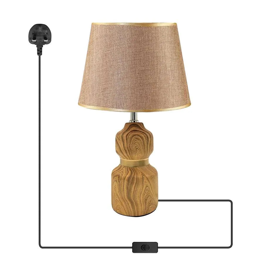fabric lampshade ceramic lamp base plug in table lamp light
