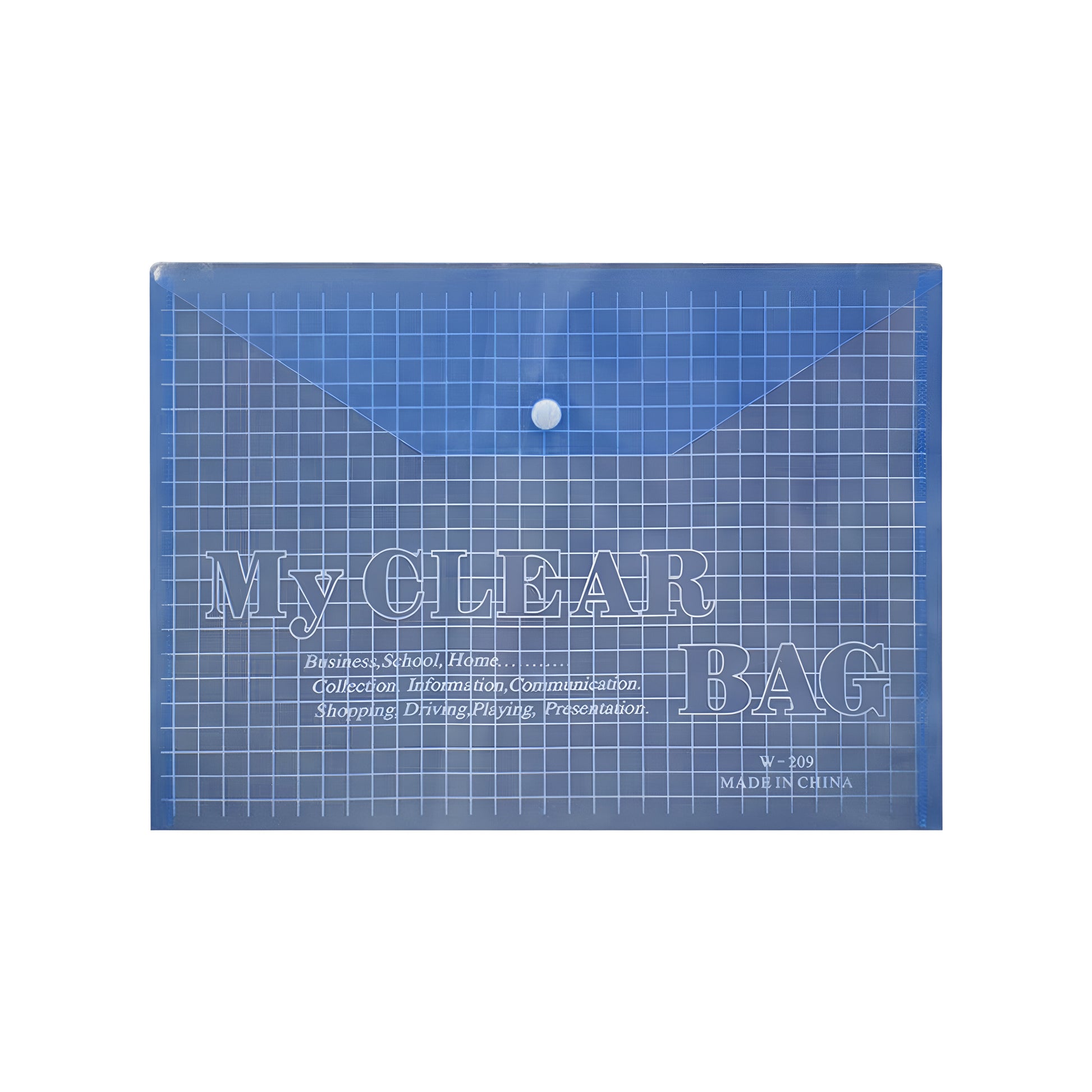 Plastic Waterproof Document Holder File Snap Button Closure Bag ~5282