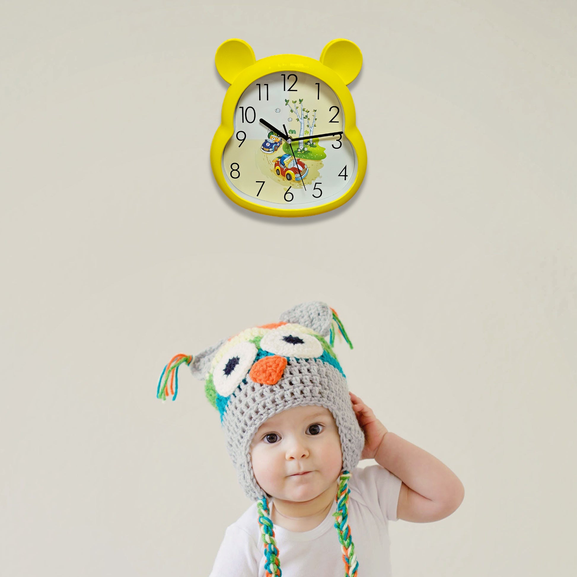 Cute Lovely Bear Kids Cartoon Bedside Clock~5169