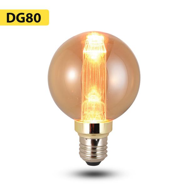 G80 3W filament bollamp E27 fitting warm wit ~5063 – Pakket 01