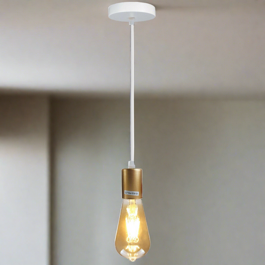 Gold E27 Ceiling Light Fitting Industrial Pendant Lamp Bulb Holder~1673