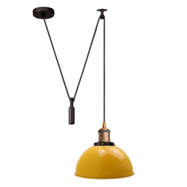 Rise and Fall Pendant Light pulley E27 ~6284 – Yellow / Yes