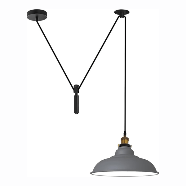 Industrial One Bulb Ceiling Pendant Spider Light ~5604 – Grey