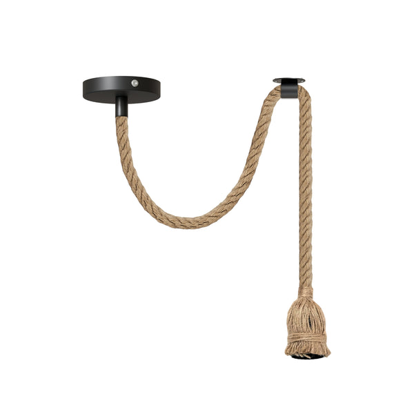 Retro Hemp Pendant Light  E27 Ceiling Hanging Pendant Light~6130 – Single Head / No