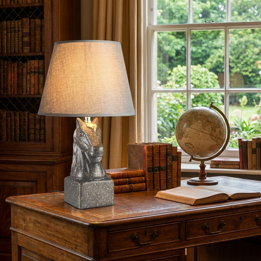 Horse Head Table Lamp  Ceramic Base -E27 ONOFF Plugin