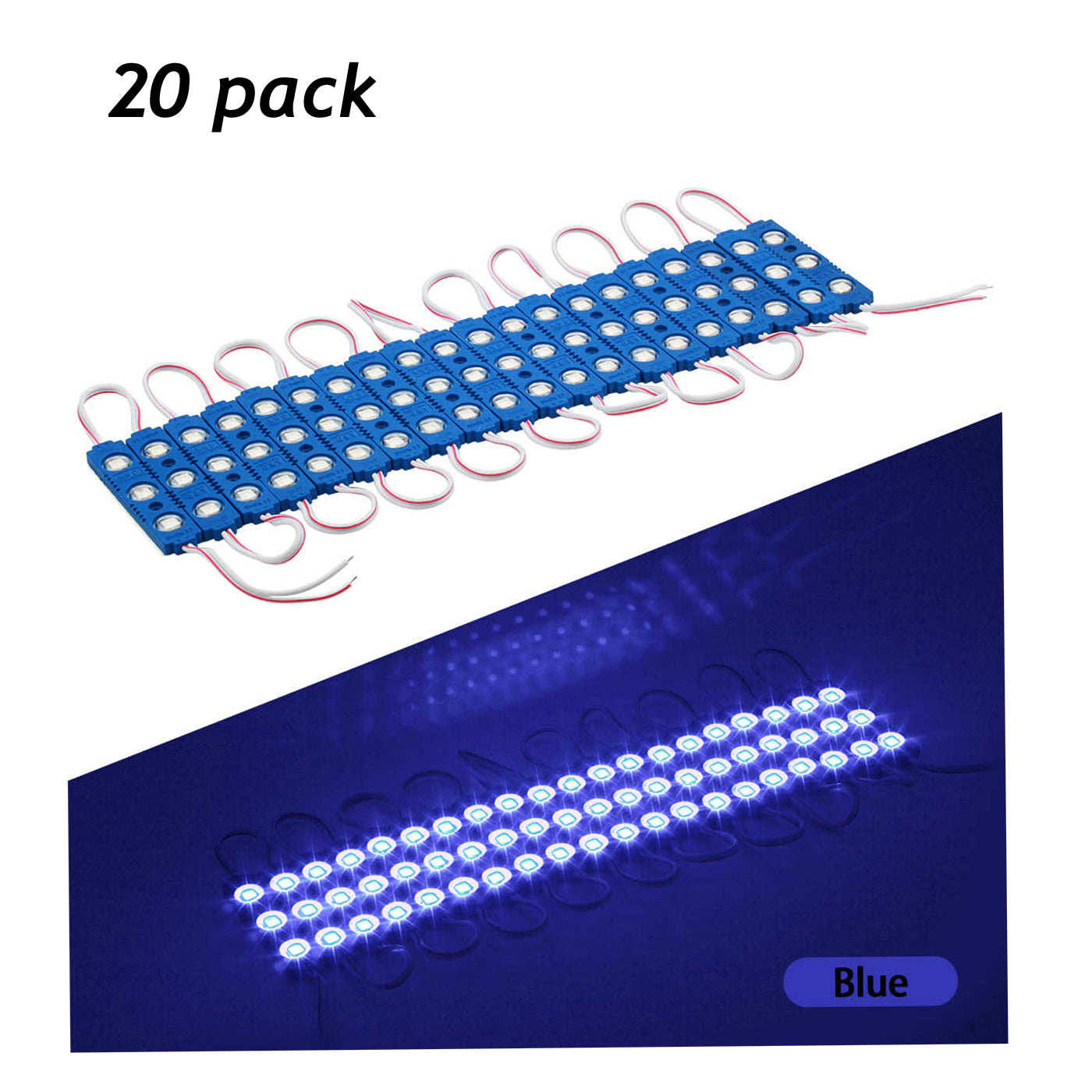 Blue IP67 12V SMD LED Module Injection Waterproof Strip Sign~5240