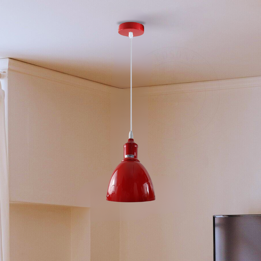 Industrial Vintage Retro adjustable Ceiling Red Pendant Light with E27 Uk Holder~4029