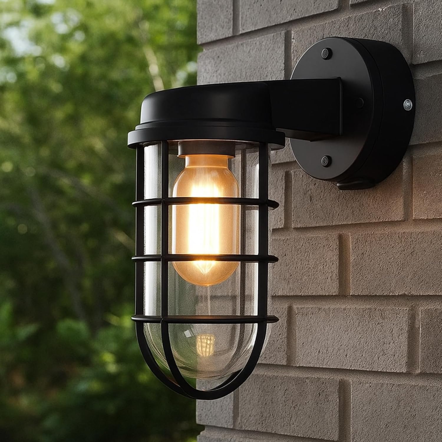 Outdoor Wall Light Fixture Industrial Exterior Wall Sconce Modern Outdoor Lighting Waterproof Wall Lantern Rustic Outdoor Wall Mount Black Metal Porch Light Edison Style Outdoor Light Weatherproof Exterior Lamp Commercial Grade Outdoor Light Durable